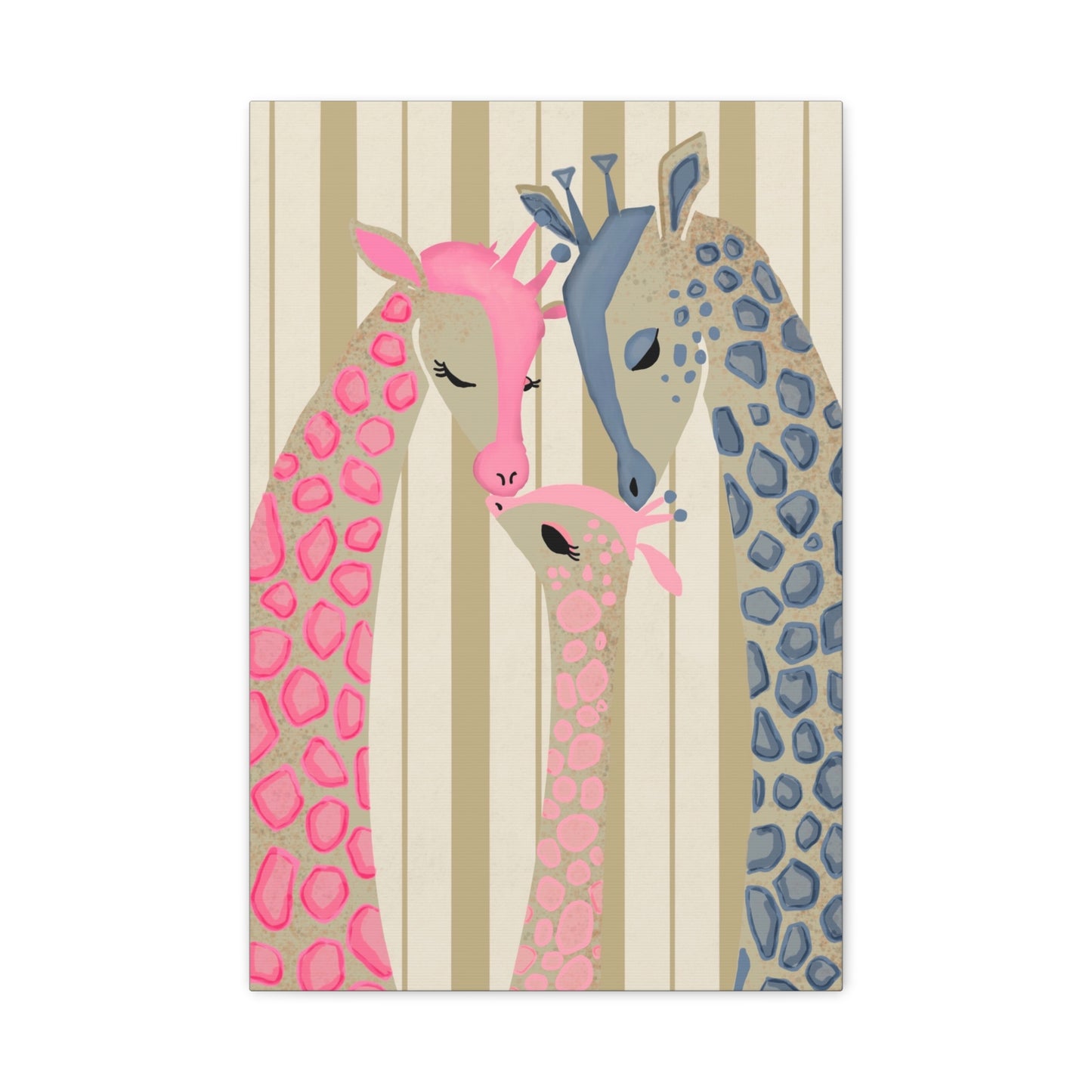 Adorable Giraffe Family -Boys room wall art