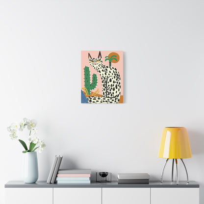 Colorful Leopard Cactus Canvas Art - Modern Home Decor