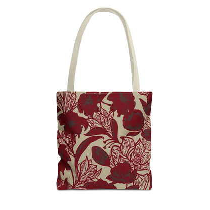 Red printed floral ladies Tote Bag