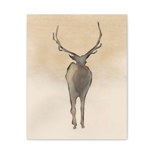 Elegant Stretched Canvas - Watercolor Stag Art for Home Decor