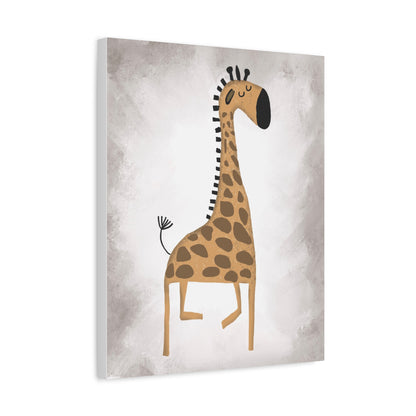 Decorative Giraffe Grey Wall Art Canvas - Playful Nursery Decor