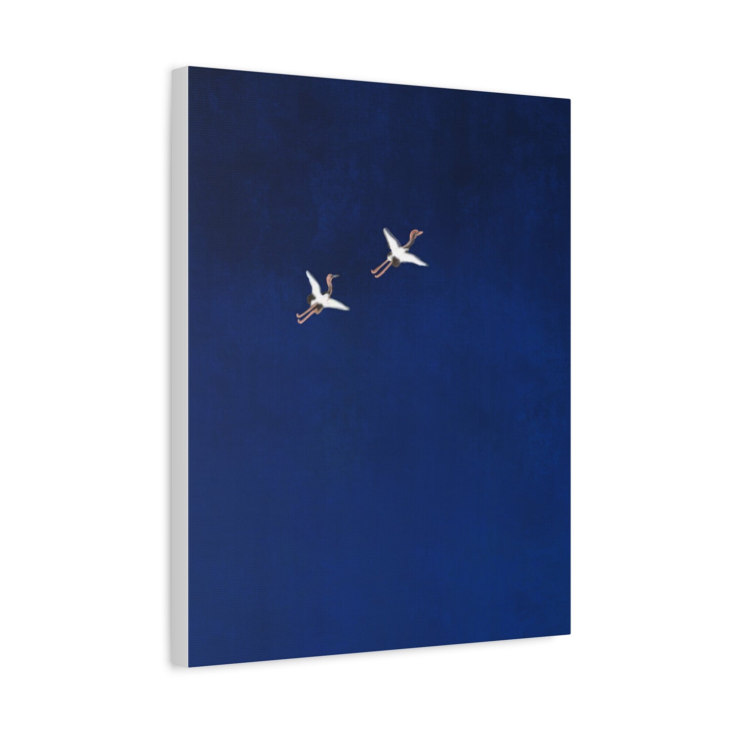 Elegant Stretched Canvas Print with Birds - Serene Blue Artwork for Home Decor