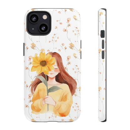 Girl with a Flower Phone Case