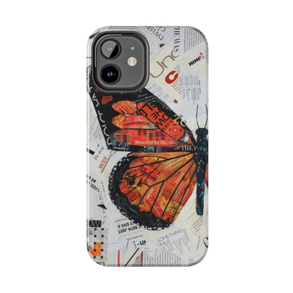 Paper collage butterfly phone case