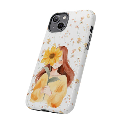 Girl with a Flower Phone Case