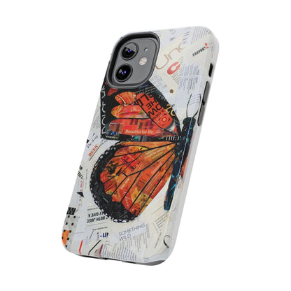 Paper collage butterfly phone case