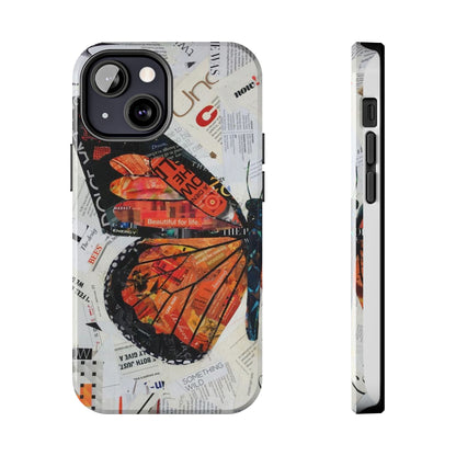 Paper collage butterfly phone case