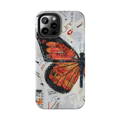 Paper collage butterfly phone case