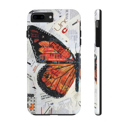 Paper collage butterfly phone case