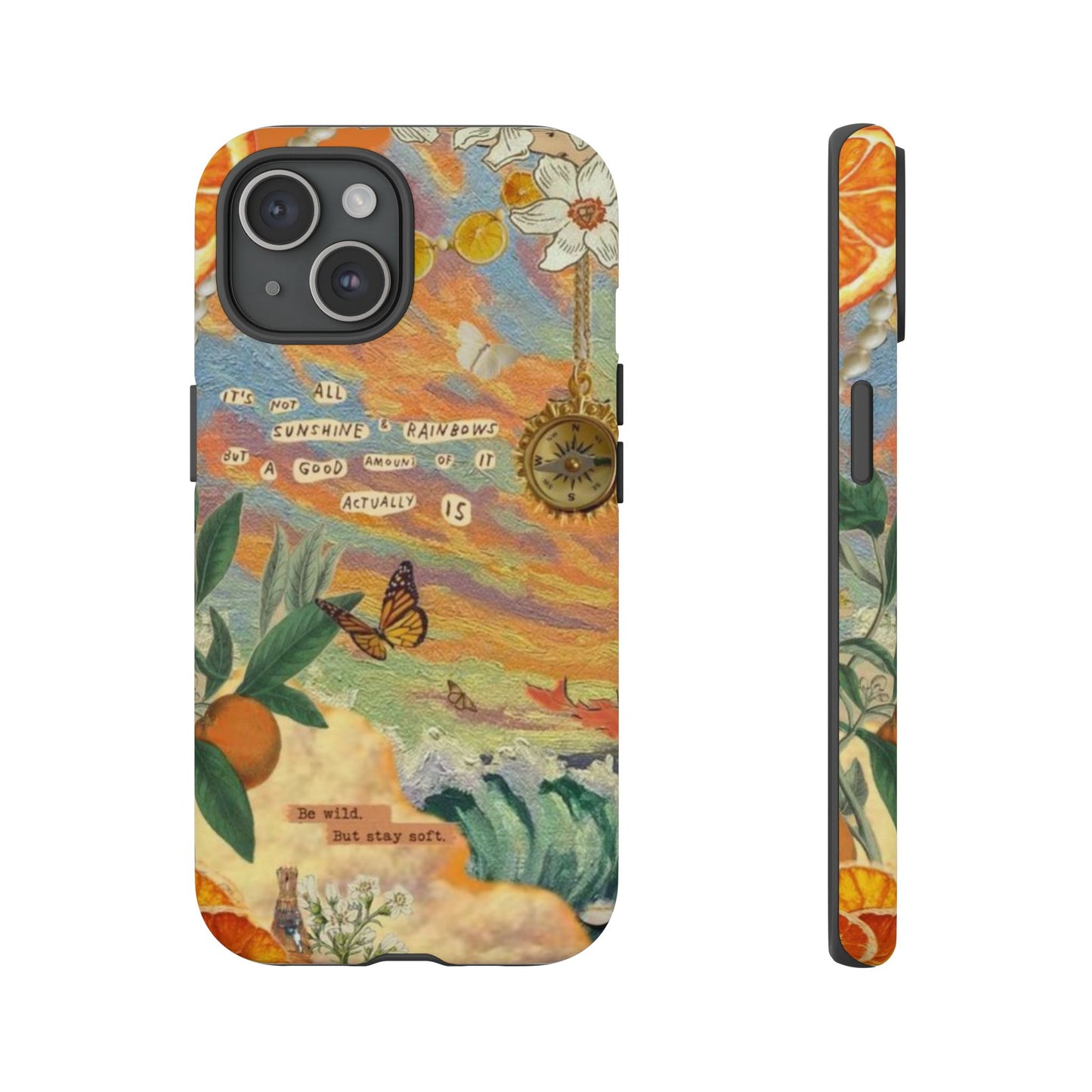 Photo collage orange phone case