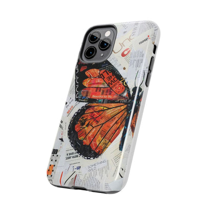 Paper collage butterfly phone case