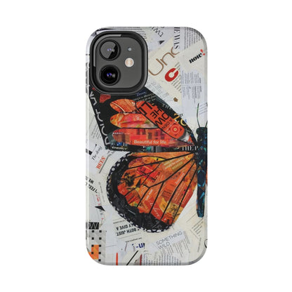 Paper collage butterfly phone case