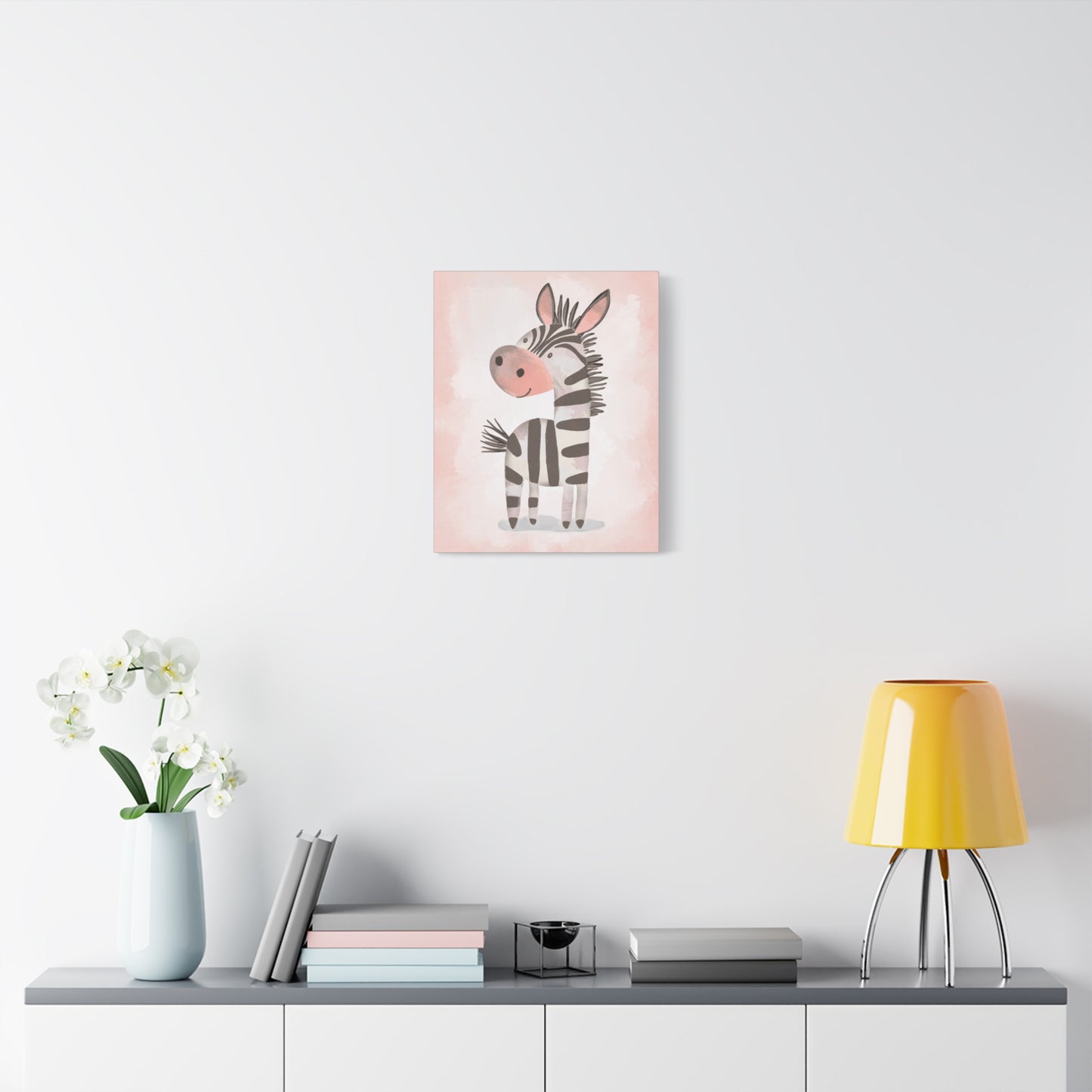 Whimsical Zebra Canvas Wall Art - Cute Animal Decor for Kids' Rooms