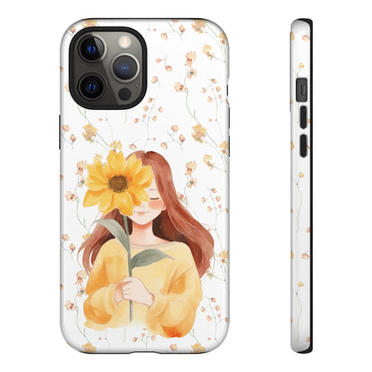 Girl with a Flower Phone Case